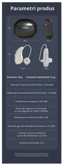 Set aparat auditiv POKKO PRO™, digital, reincarcabil USB, amplificare 130 dB, reducere zgomot, pentru adulti si varstnici, certificat CE