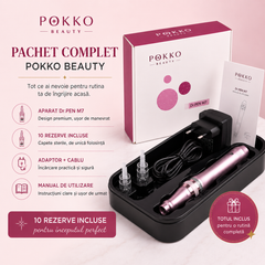 Aparat masaj facial, Dermapen Wireless POKKO BEAUTY dr.PEN M7, Microneedling Profesional, cu 10 rezerve incluse, Rejuvenare Piele & Anti-Aging