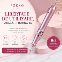 Aparat masaj facial, Dermapen Wireless POKKO BEAUTY dr.PEN M7, Microneedling Profesional, cu 10 rezerve incluse, Rejuvenare Piele & Anti-Aging