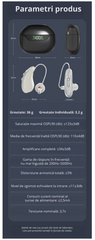 Set aparat auditiv POKKO PRO™, digital, reincarcabil USB, amplificare 130 dB, reducere zgomot, pentru adulti si varstnici, certificat CE