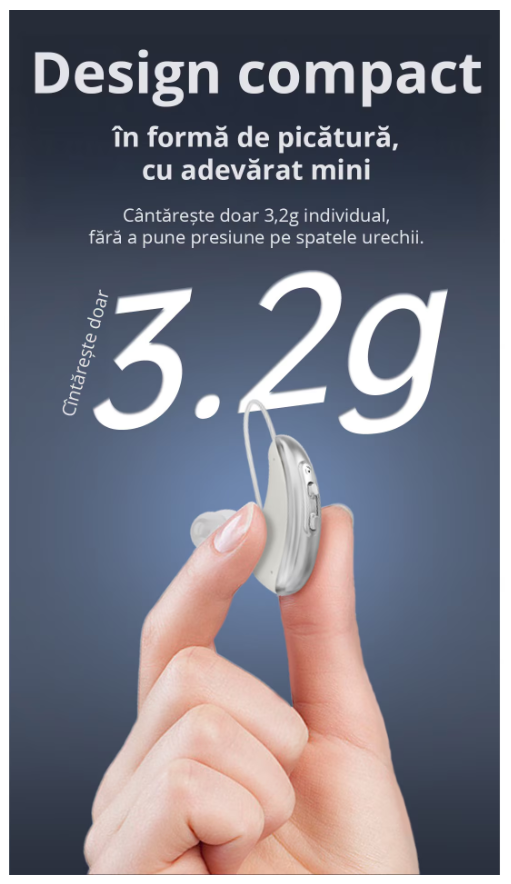 Set aparat auditiv POKKO PRO™, digital, reincarcabil USB, amplificare 130 dB, reducere zgomot, pentru adulti si varstnici, certificat CE