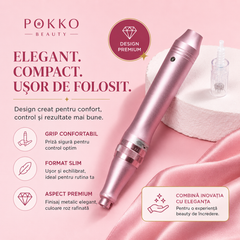 Aparat masaj facial, Dermapen Wireless POKKO BEAUTY dr.PEN M7, Microneedling Profesional, cu 10 rezerve incluse, Rejuvenare Piele & Anti-Aging