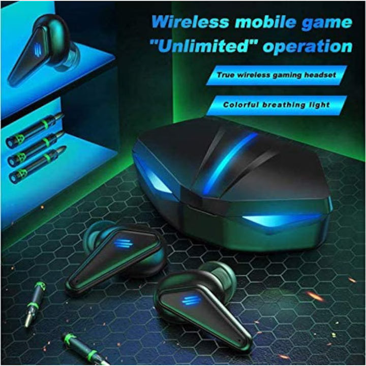 Casti wireless bluetooth POKKOBUDS®, gaming, fitness, 5.0, rezistente la apa IPX5, noise cancellation