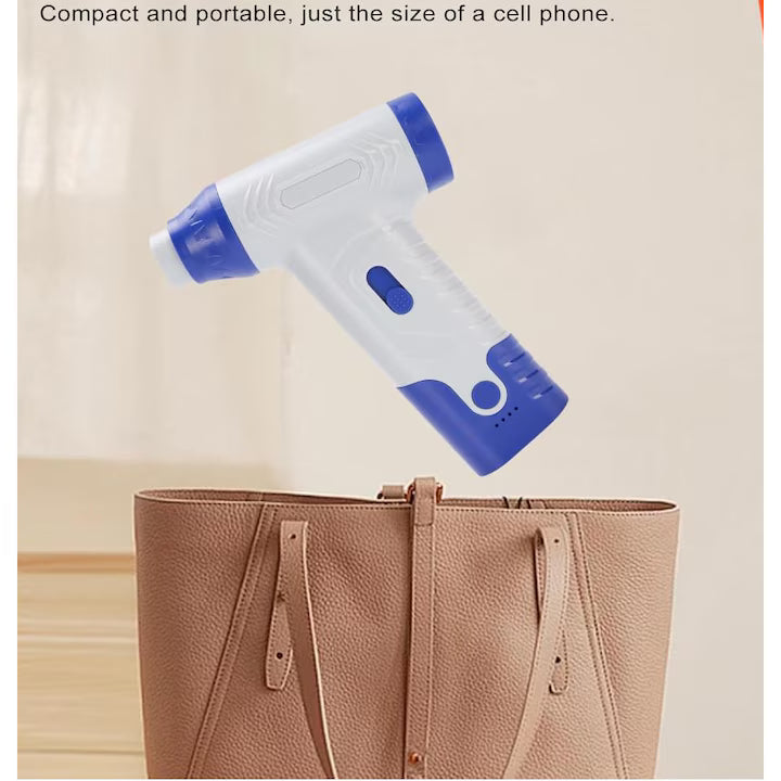 Suflanta aer portabila, POKKO BLOWER, indicator baterie, turbo fan, 140000 RPM, 4 trepte de putere, baterie 2500mAh, USB-C, alb