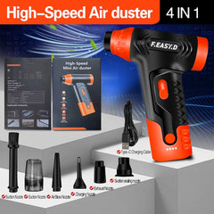 Suflanta aer portabila, POKKO BLOWER, indicator baterie, turbo fan, 140000 RPM, 4 trepte de putere, baterie 2500mAh, USB-C, alb