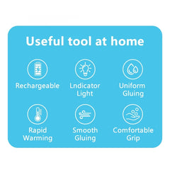 Pistol de Lipit POKKO GLUEGUN™, Wireless si Portabil, Silicon la Cald, , Baterie Li-Ion, Incarcare USB-C, Ideal pentru Hobby, Reparatii si Bricolaj, 10x Bete Silicon incluse