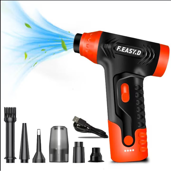 Suflanta aer portabila, POKKO BLOWER, indicator baterie, turbo fan, 140000 RPM, 4 trepte de putere, baterie 2500mAh, USB-C, alb