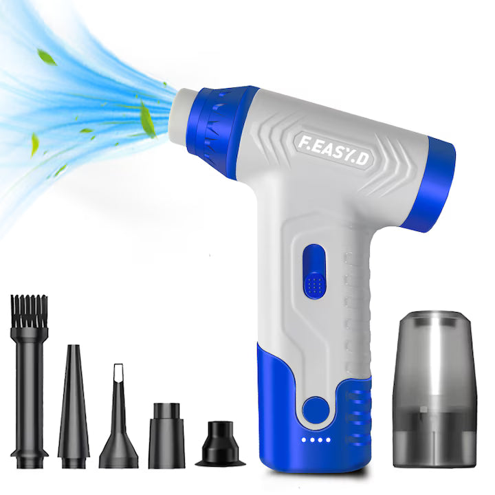 Suflanta aer portabila, POKKO BLOWER, indicator baterie, turbo fan, 140000 RPM, 4 trepte de putere, baterie 2500mAh, USB-C, alb