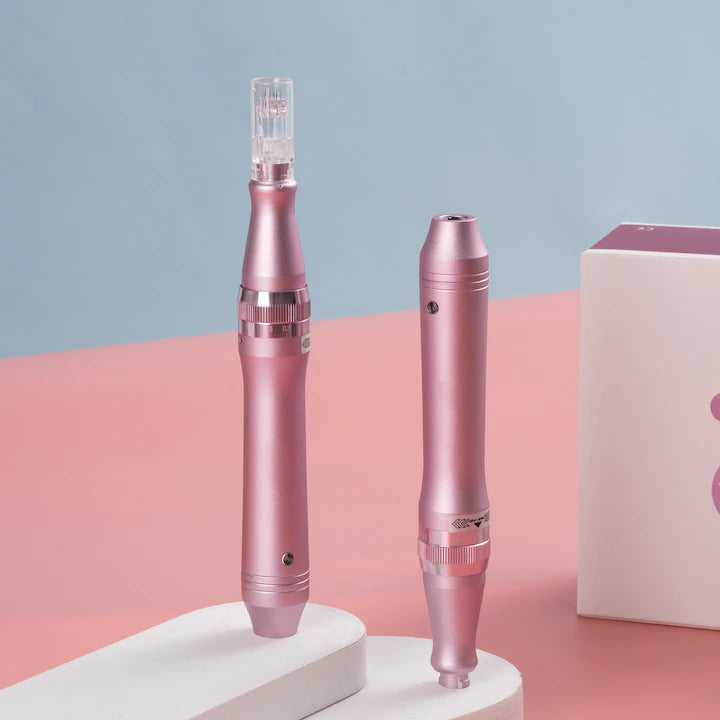 Aparat masaj facial, Dermapen Wireless POKKO BEAUTY dr.PEN M7, Microneedling Profesional, cu 10 rezerve incluse, Rejuvenare Piele & Anti-Aging