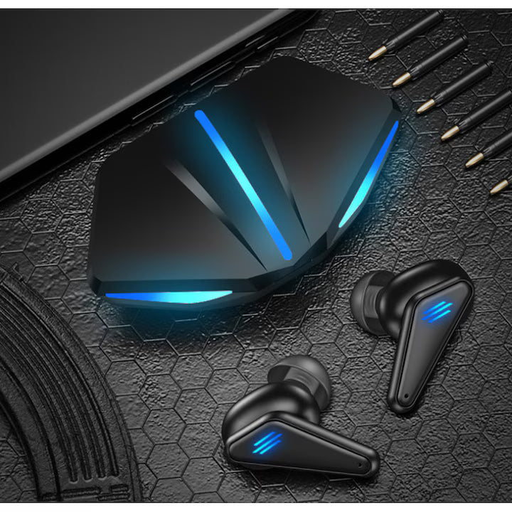 Casti wireless bluetooth POKKOBUDS®, gaming, fitness, 5.0, rezistente la apa IPX5, noise cancellation